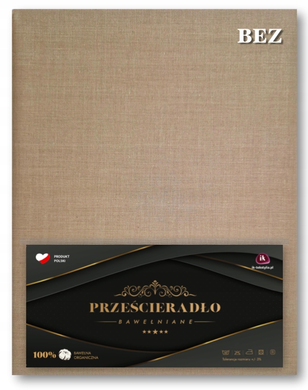 Prześcieradło tradycyjne 220x200 BEZ GUMKI POLSKIE Wymiary 200x220cm