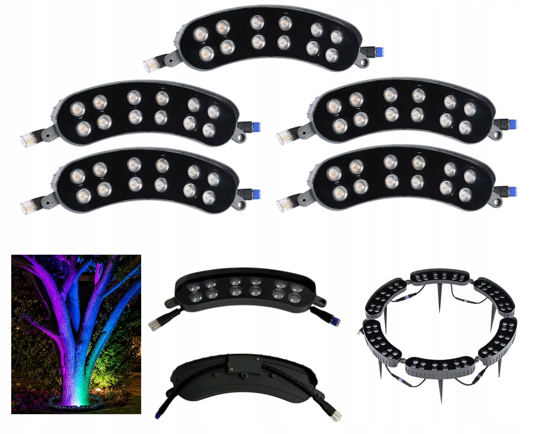 Modulárna Led lampa s podsvietením pre stromy 12W 230V IP65 Rgb 5ks