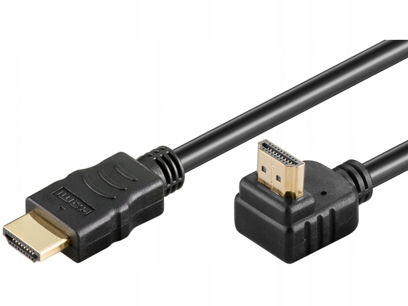 Kabel HDMI / HDMI 2.0 Ethernet 1m (kątowy wtyk 90°) Goobay