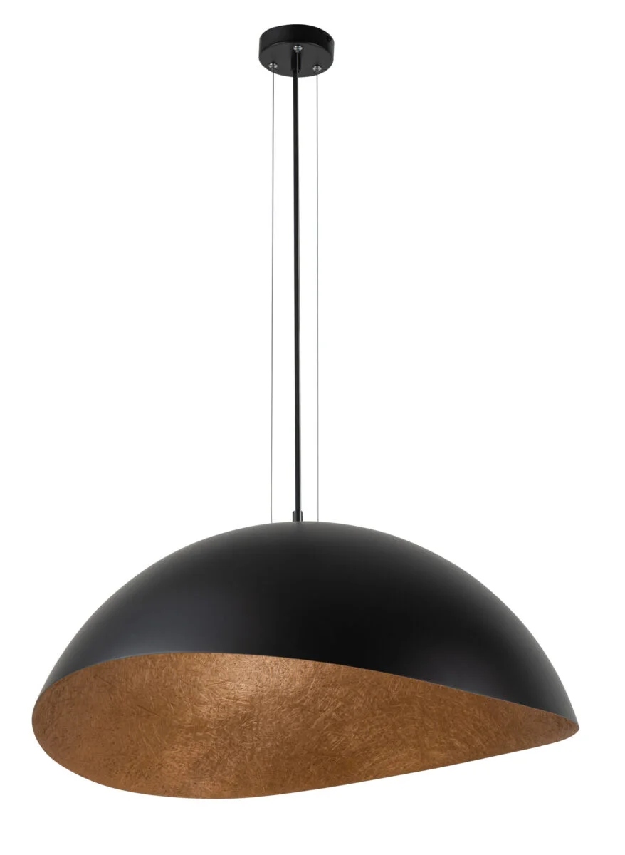 Dekorativní závěsná lampa černá měděná kulatá 48 cm do jídelny Sigma