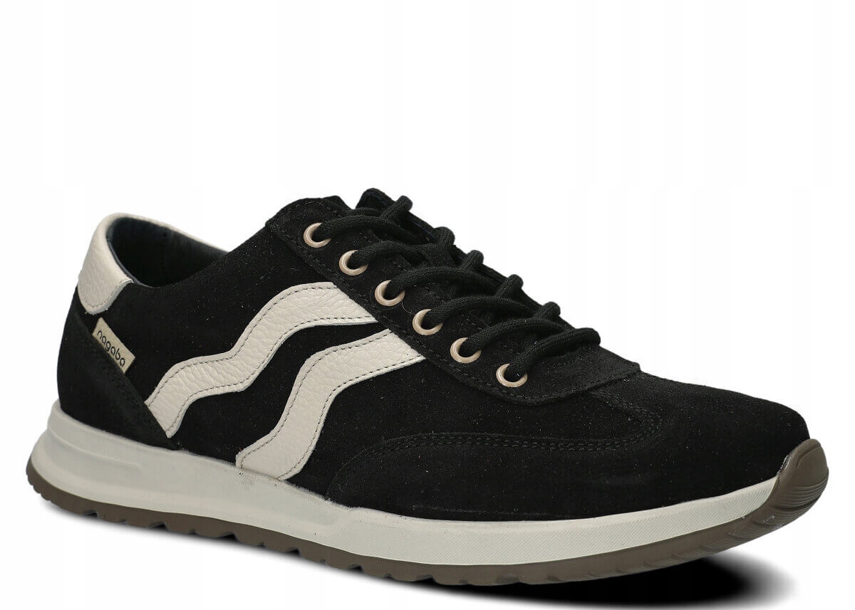 Pánské Kožené Polobotky Černé Nagaba 459 Velurové, Polské 44