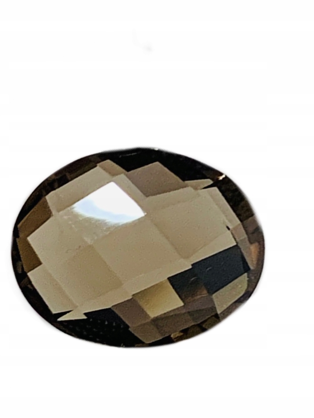 Kouřový Křemen Ovál Šachovnice 12X10 mm