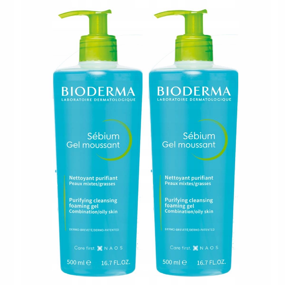 Zestaw Żel Do Mycia Twarzy Bioderma Sebium Moussant Antybakteryjny 2x500 ml