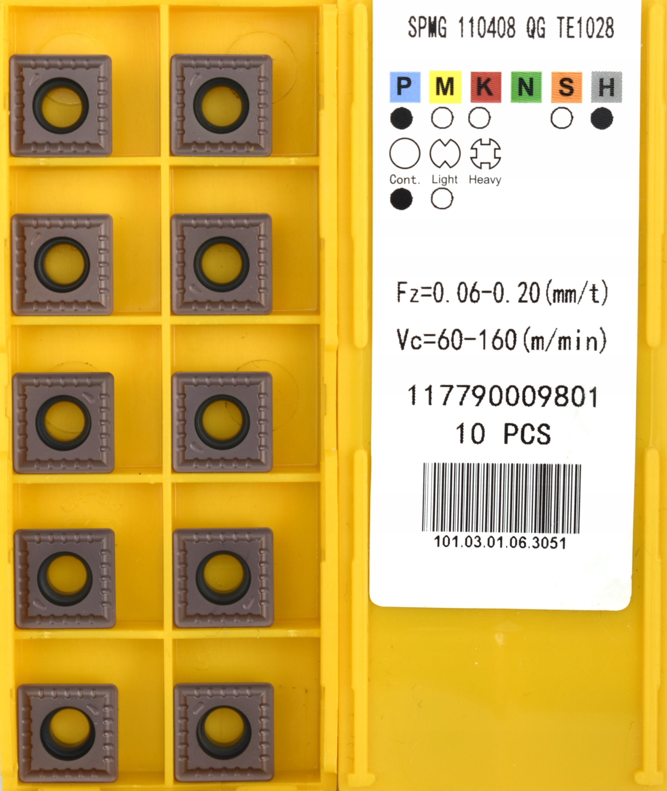 PŁYTKI WIELOOSTRZOWE SPMG 110408 QG TE1028
