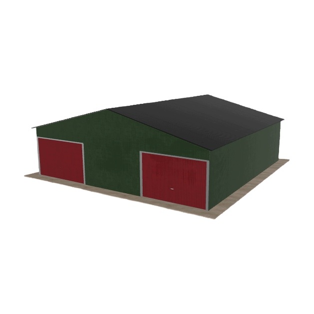 Plechová garáž 9x9 m, dvoupolohová, dvoupolohová, zelená