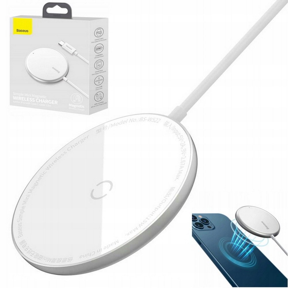 BASEUS MINI ŁADOWARKA INDUKCYJNA MAGNETYCZNA MAGSAFE DO IPHONE 12 13 14 15