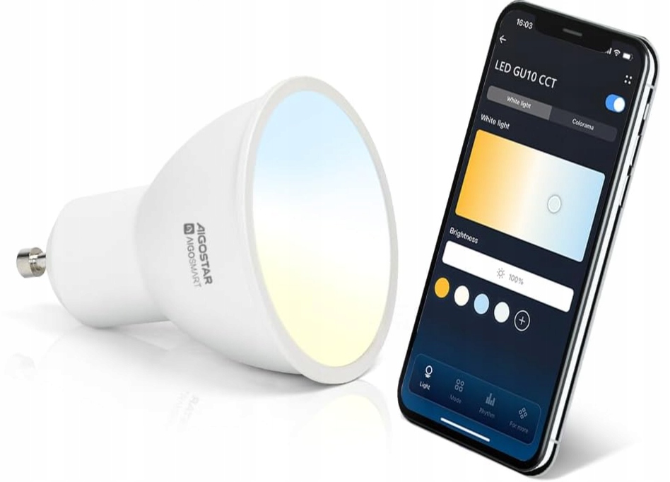 igostar Inteligentní Led žárovka GU10 SL2 Žárovky Alexa 6W Wifi 2700K-6500K