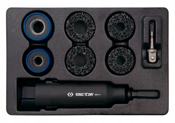 ZESTAW DO CZYSZCZENIA ŚRUB I PIAST KÓŁ 8 cz. King Tony