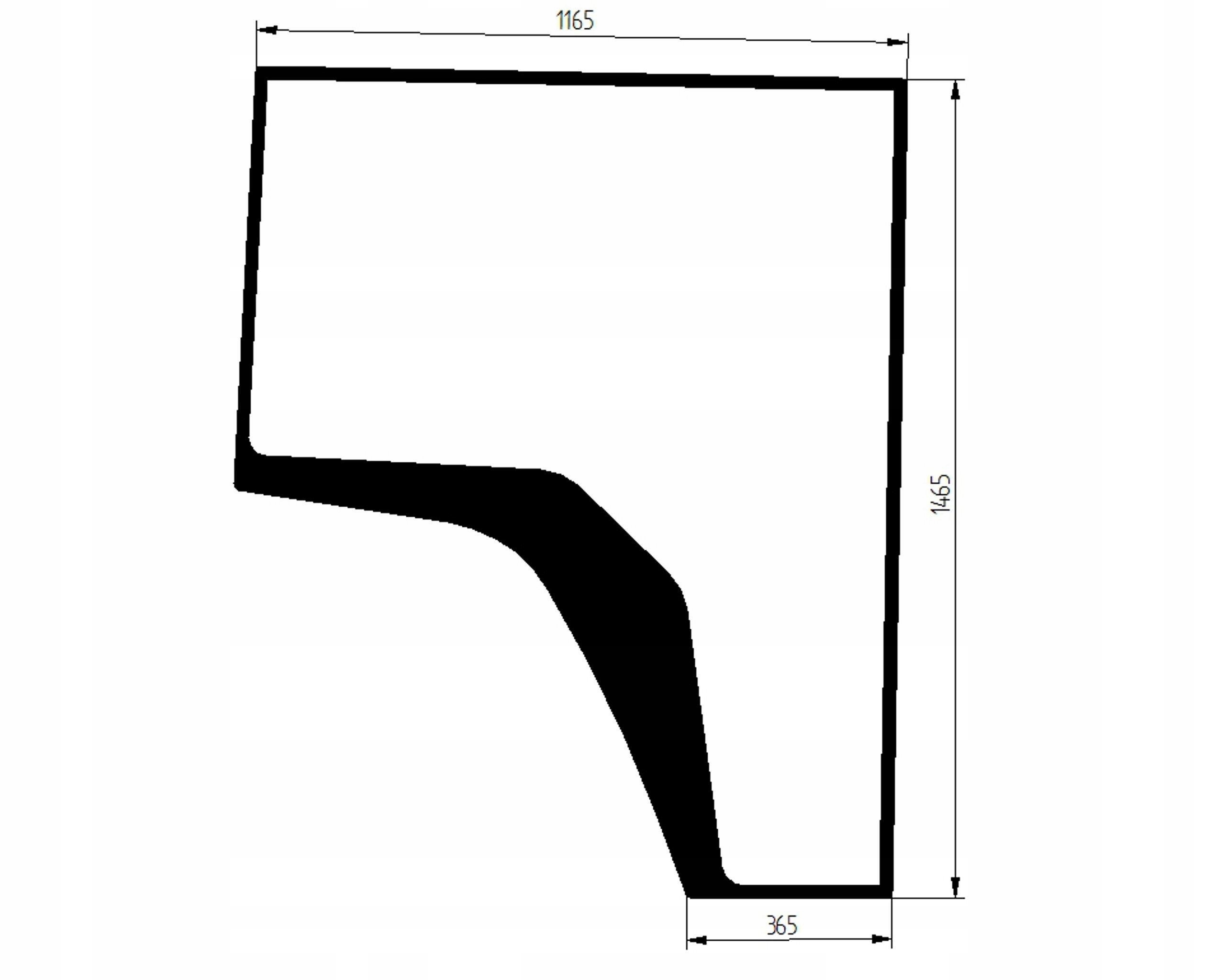 sklo John Deere 8000 8010 8020 pravé R124665