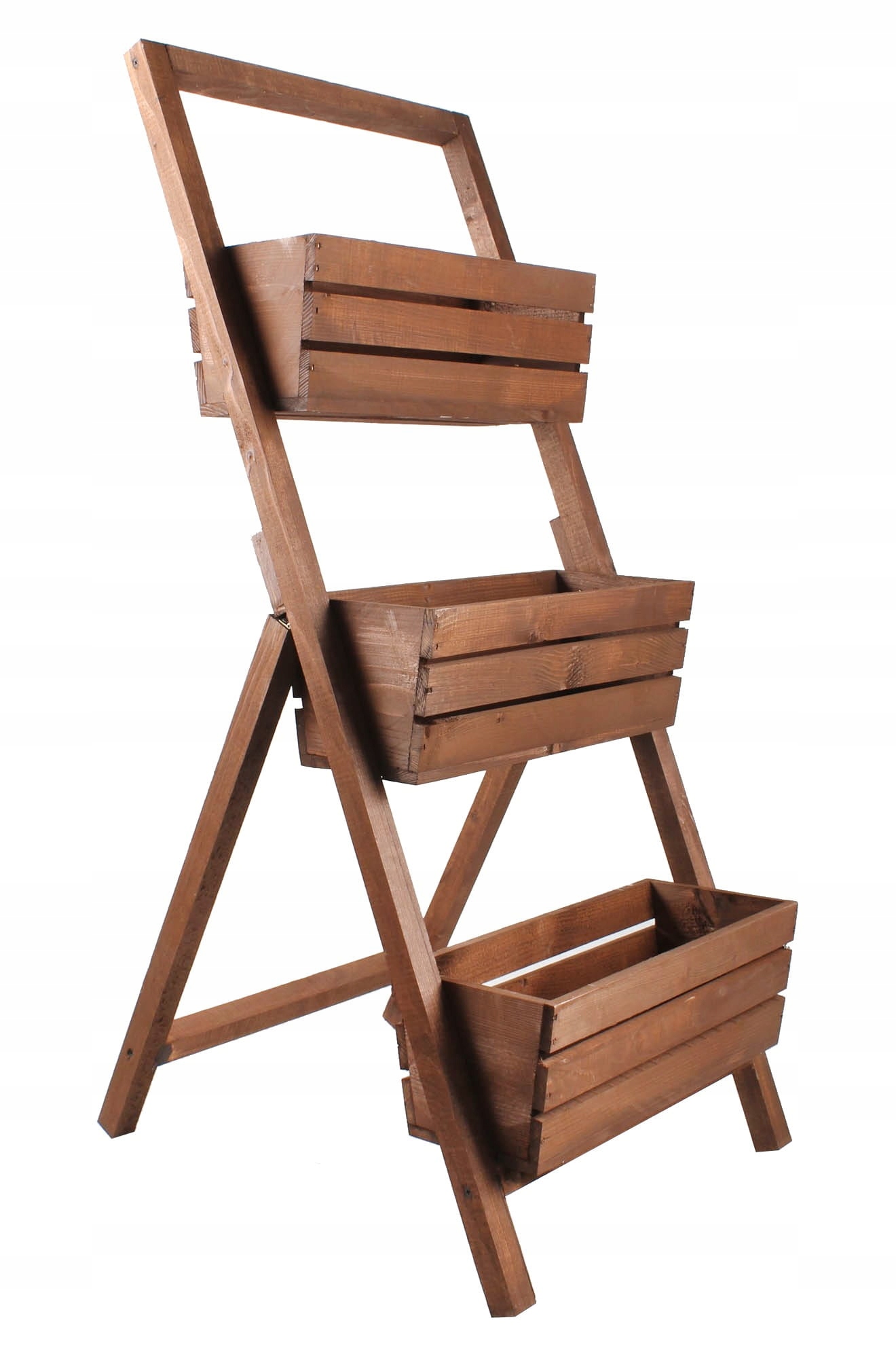 

Kwietnik Na Trzy Balkonówki Brązowy 46x58x105 cm