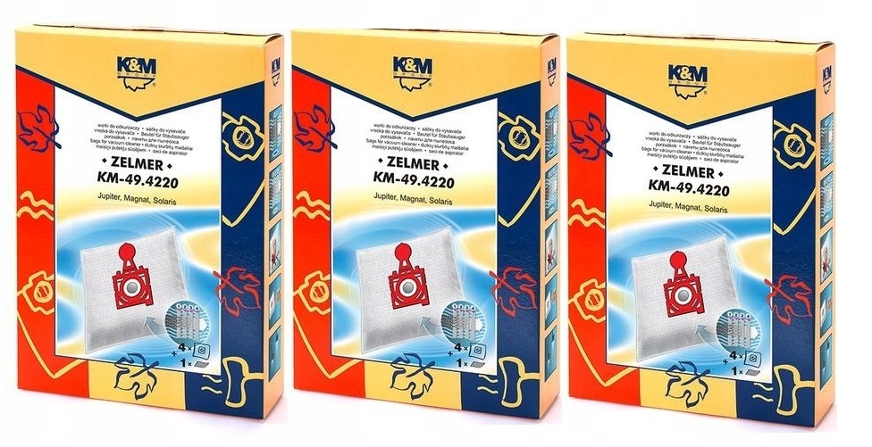 

12X Worki Safbag 49.4220 Zelmer Zvc Jupiter+filtry