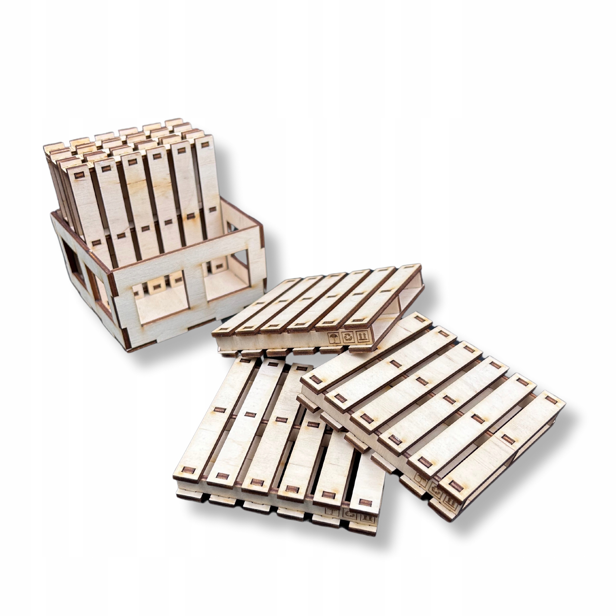 Podložka Pod Hrnek Dřevěný motiv Pleta z Překližky Decoupage Podložka