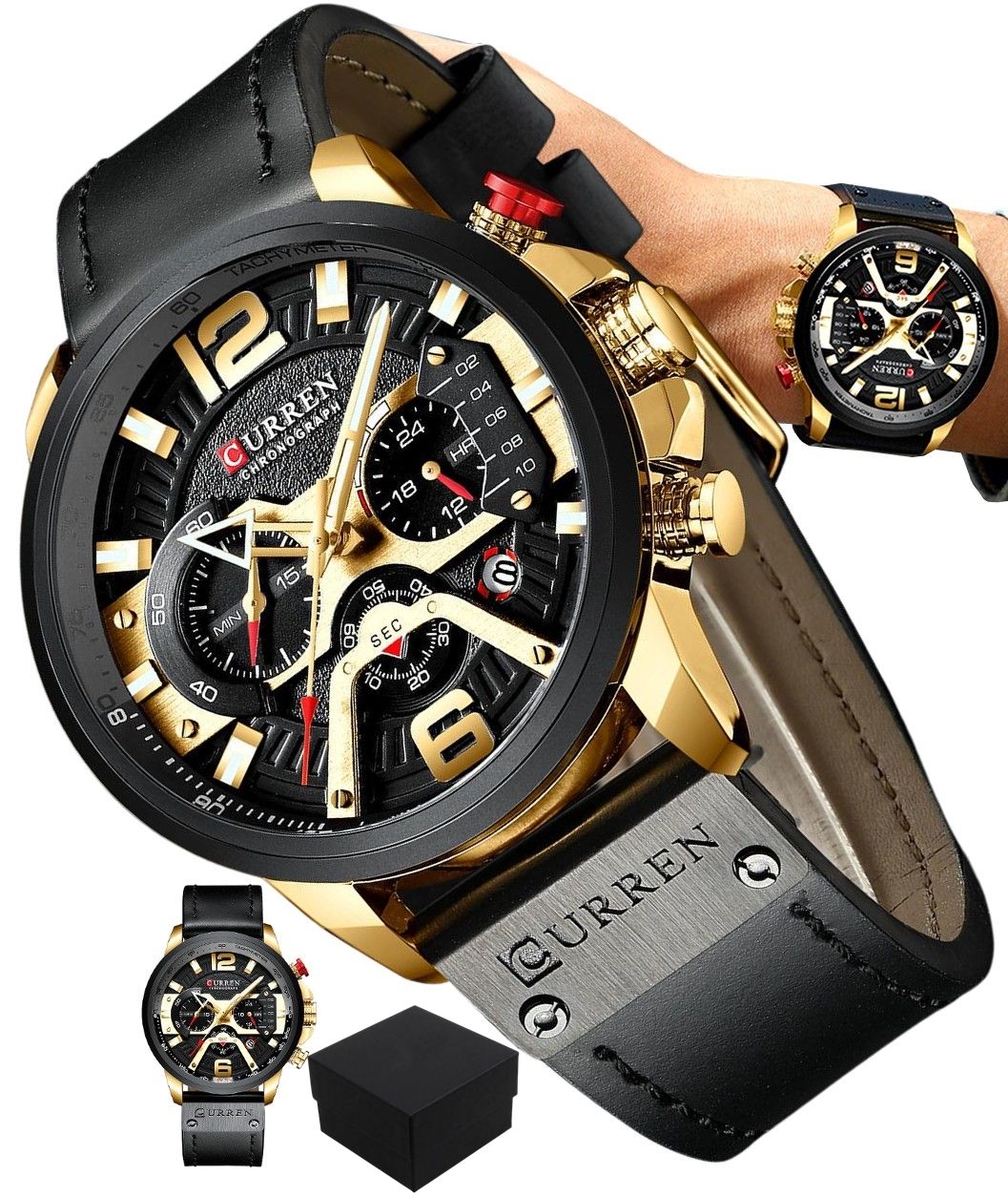 

Zegarek Męski Skóra Curren Military Chronograf Box