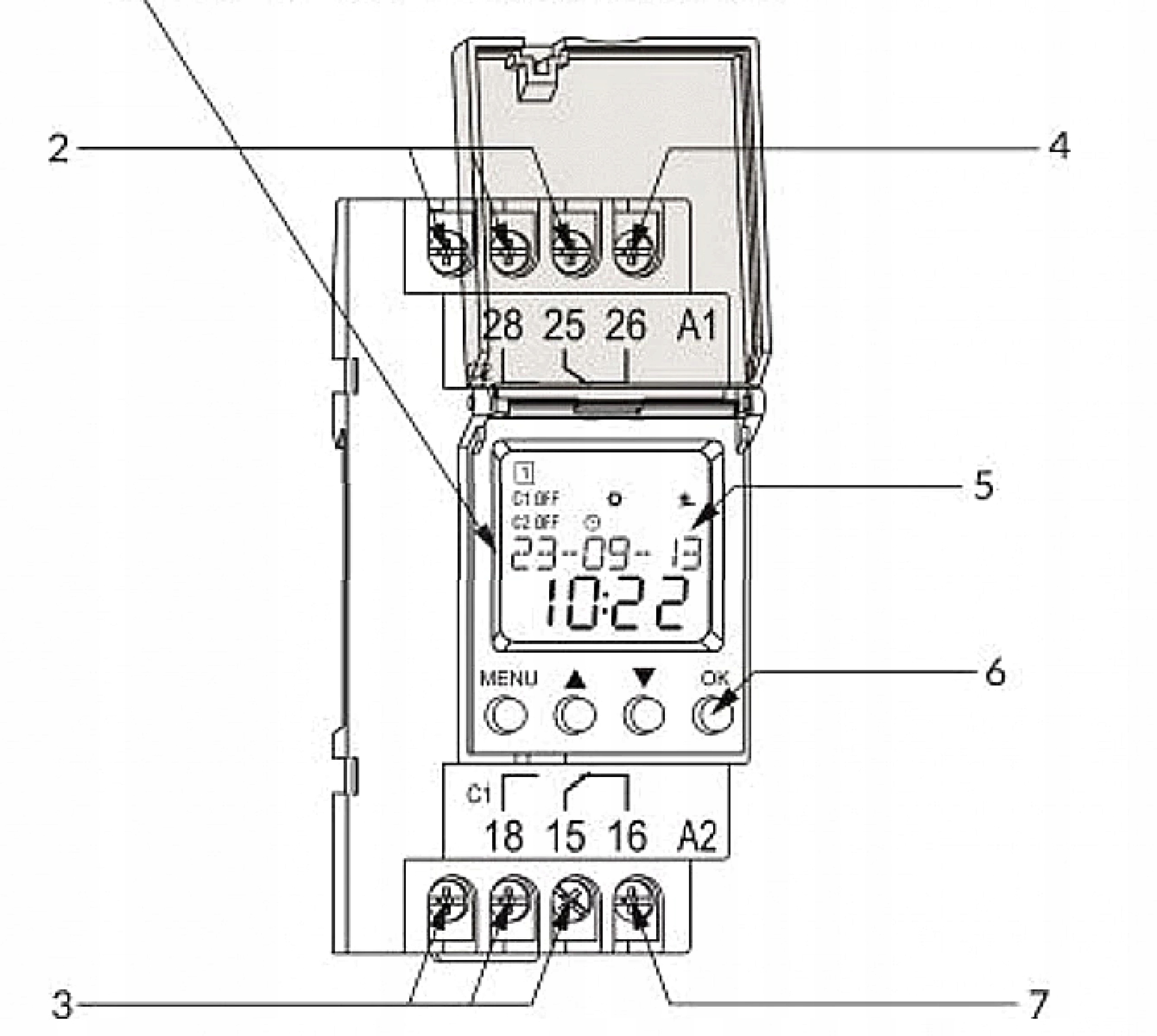 ORNO Timer Elektroniczny Programator Czasowy Astronomiczny LCD na Szynę DIN Kod producenta OR-PRE-451