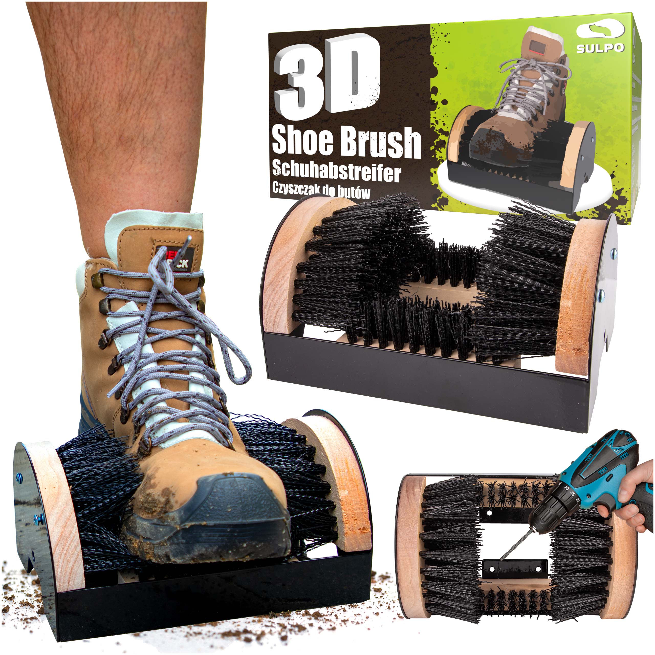 Чистящее средство для чистки рабочей обуви SULPO с винтовым ковриком