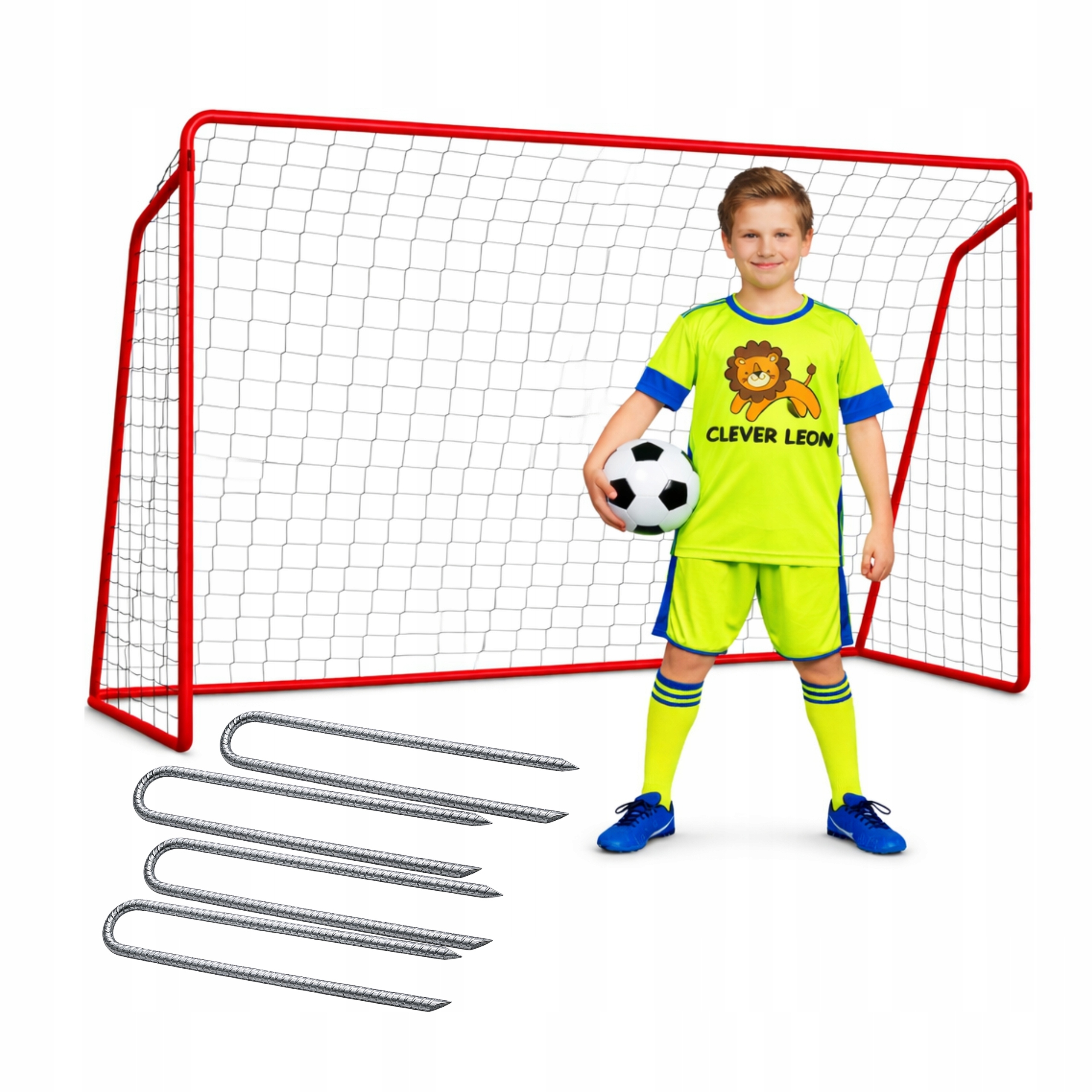 Bramka Piłkarska Dla Dzieci Metalowa Składana Przenośna 213x150 Śledzie