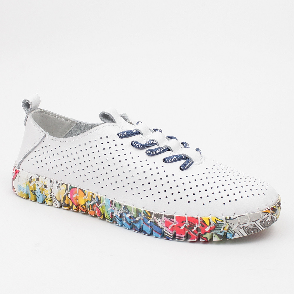 Sokolski W25-609 Bílé Kožené Polobotky vel. 36