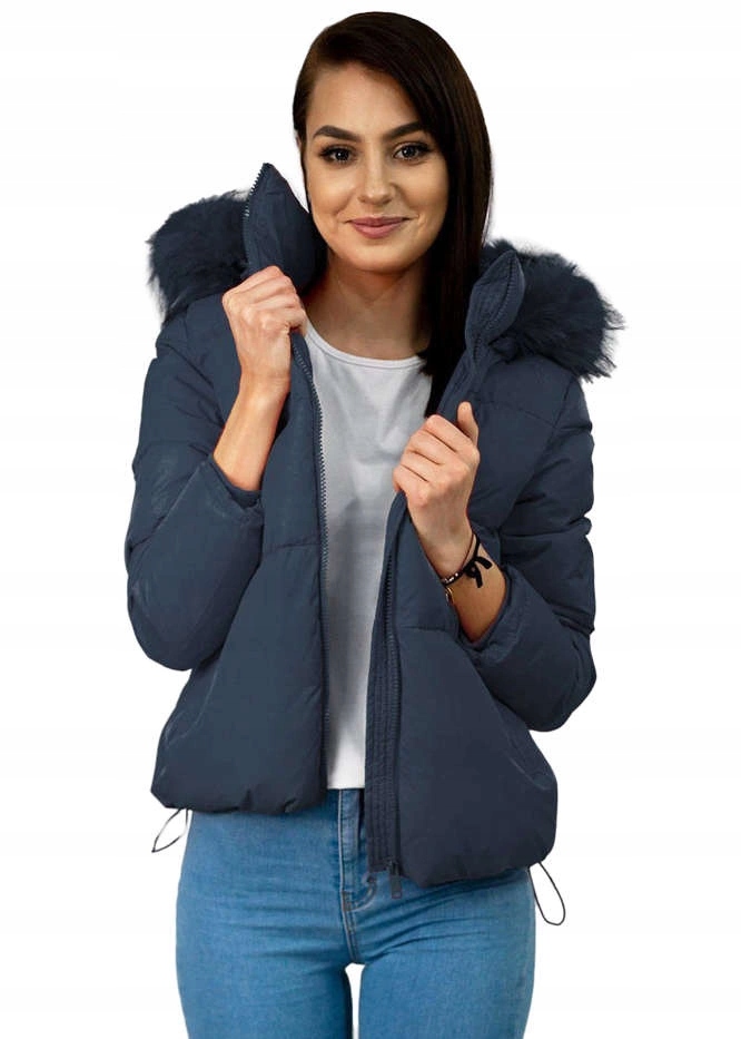 Krátká Prošívaná Bunda 7694 Námořnická Modrá Xs (34)