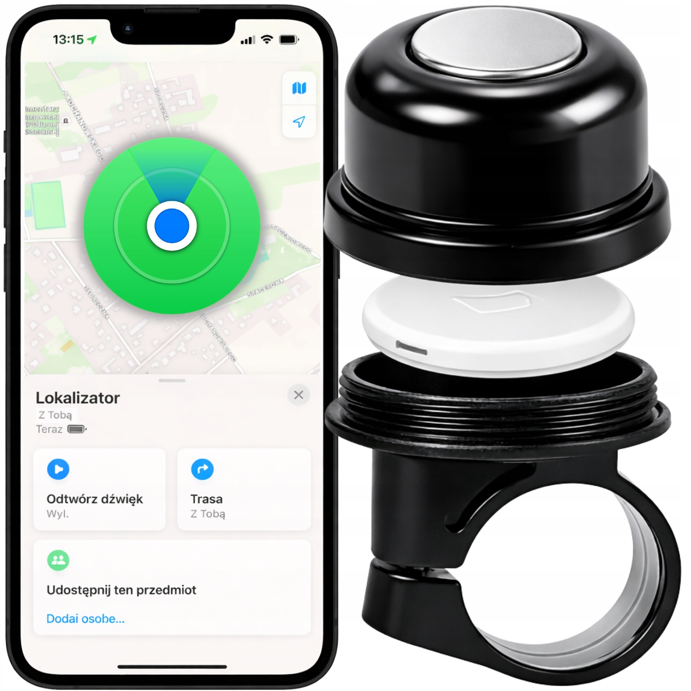 Dzwonek Rowerowy Z Lokalizatorem Apple Find My Iphone Tag Etui Smart
