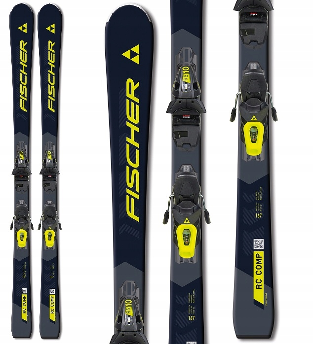 Fischer Narty Rc Comp F17 Progressor Dual Radius +wiązania Black Lime 167cm