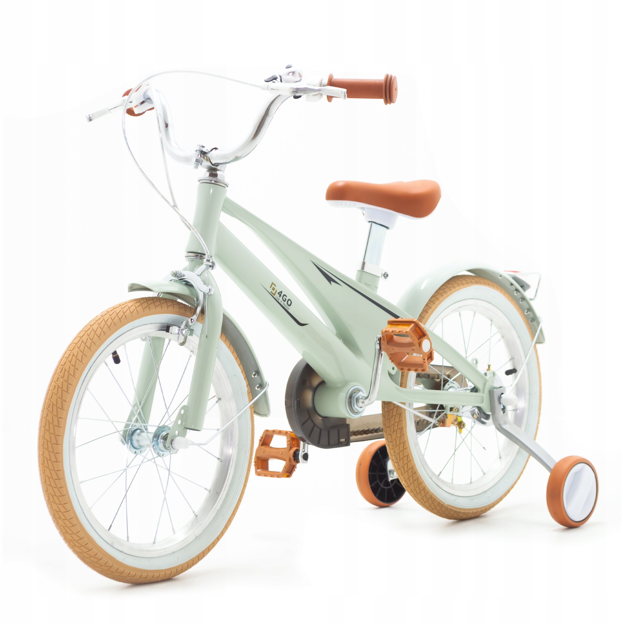 Rowerek Dziecięcy 16 Cali Rower Dla Dzieci Z Bocznymi Kółkami Miętowy Lekki