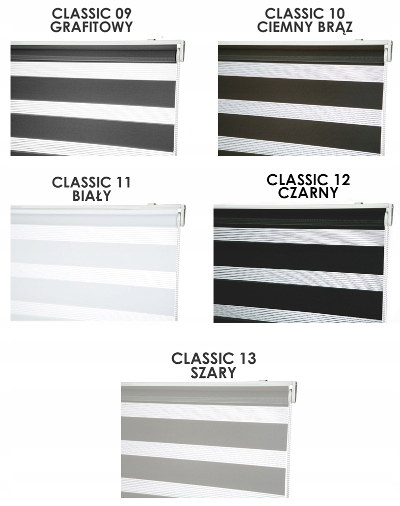 ROLETA DZIEŃ NOC WOLNOWISZĄCA ROLETY 190x170 KOLOR Typ montażu inwazyjny