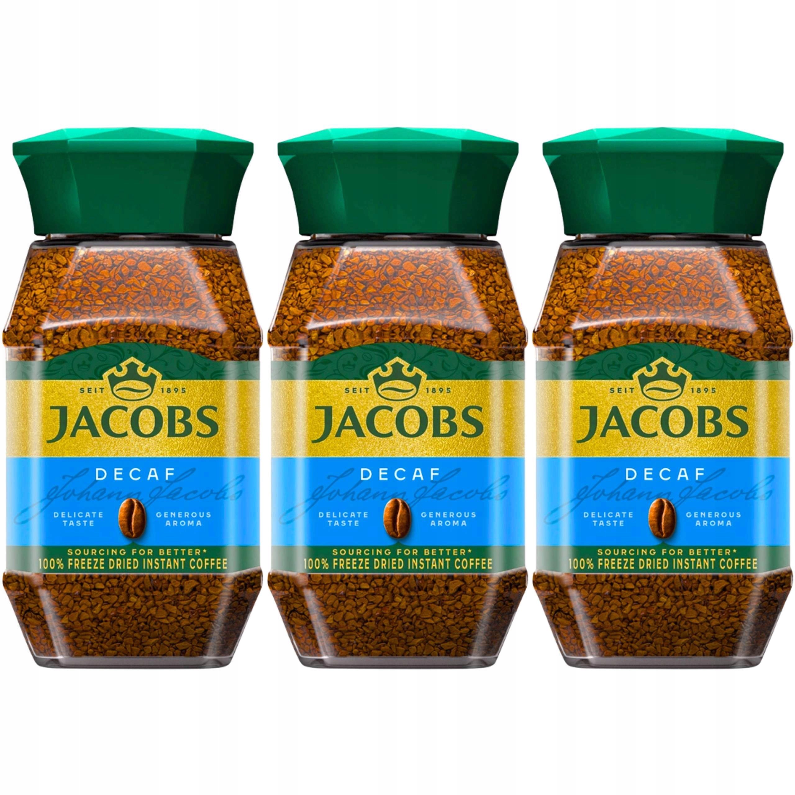 Levně Jacobs Krönung Decaff Káva bezkofeinová, rozpustná, 100 g x 3 kusy