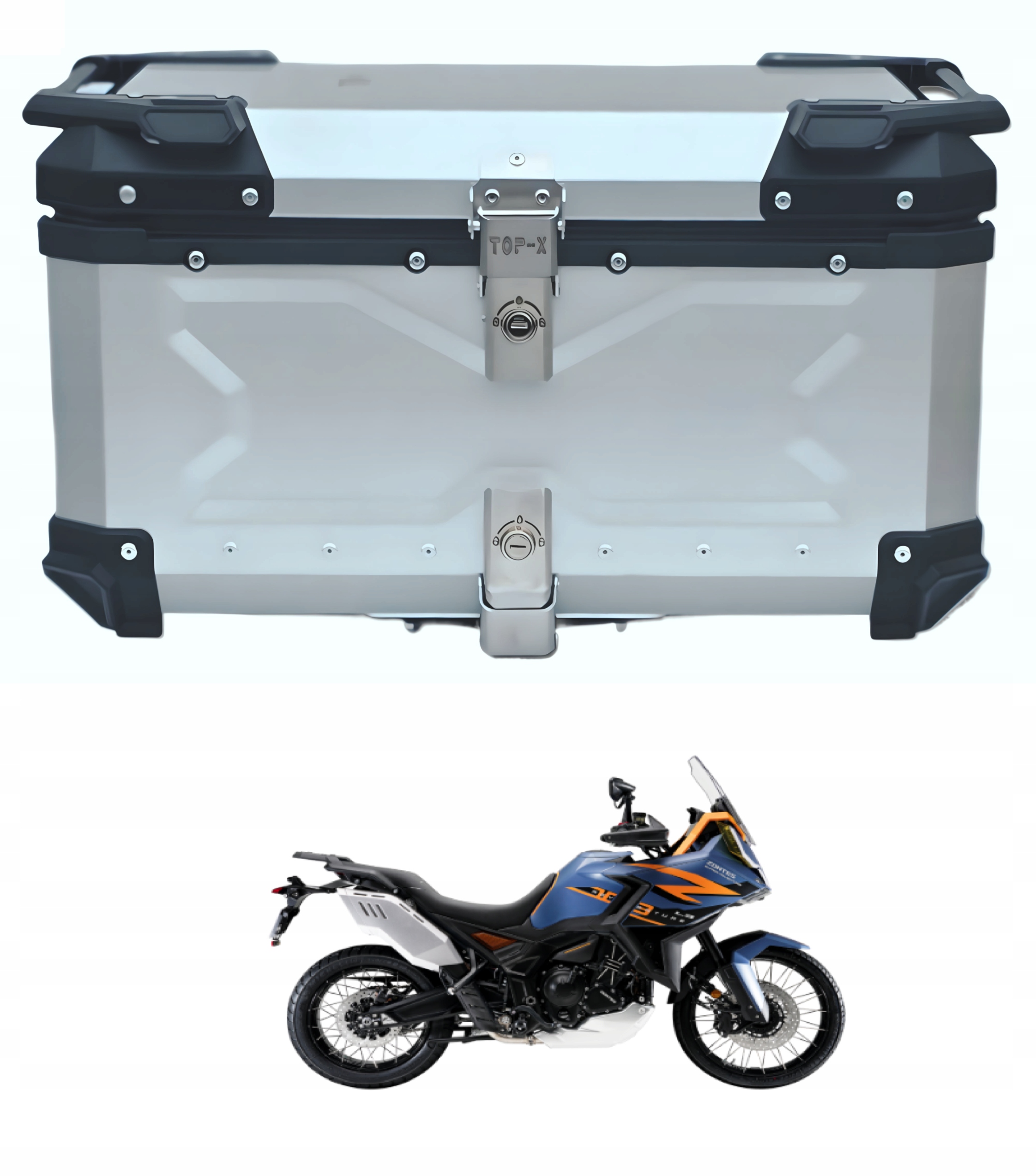 65L Centrální Motocyklový Kufr Anodovaný Hliníkový Zontes Voge Benelli