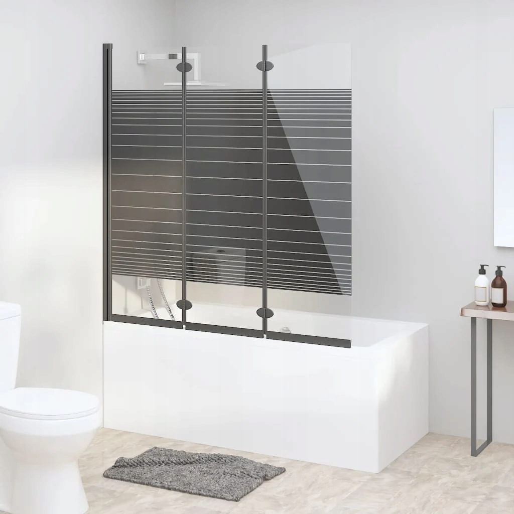 Skládací sprchová zástěna 3 panely 130 x 130 cm Esg černá