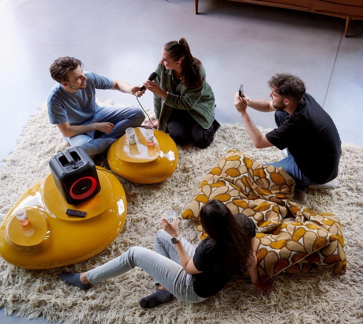 Big Ben Głośnik Bluetooth Mikrofon Party Cube Karaoke Podświetlenie 200W Marka BigBen