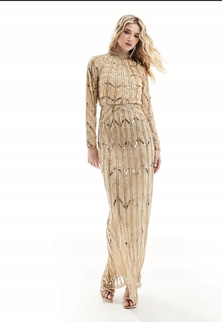 Zdobené Flitrové Šaty S Korálky Křišťály Design 36 S