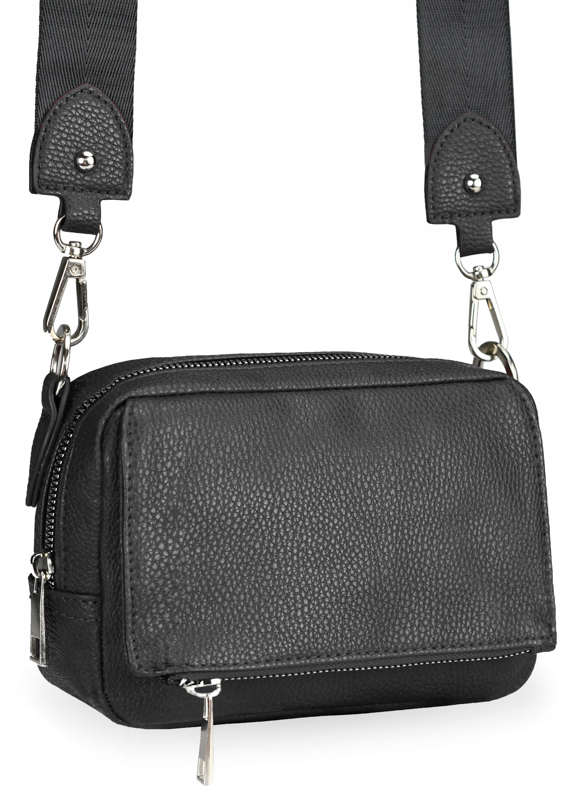 Torebka Damska UROCZA MAŁA LISTONOSZKA NA RAMIĘ CZARNA TOREBKI DAMSKIE 369