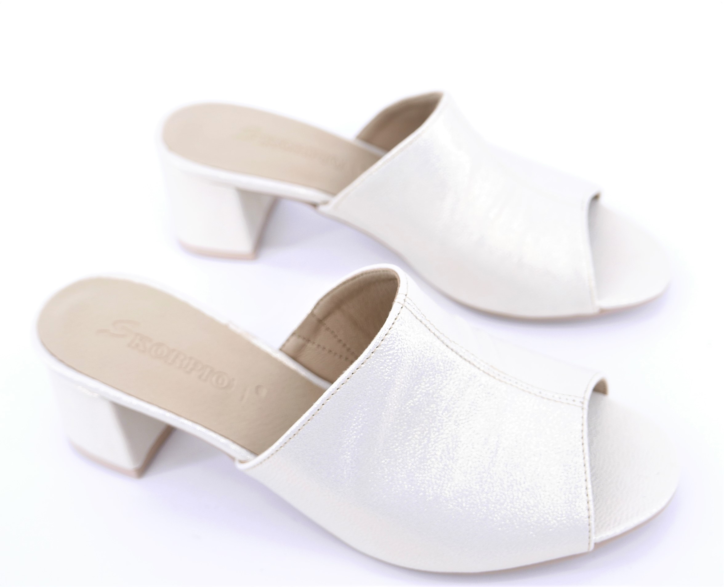 SKORPIO POLSKIE KLAPKI DAMSKIE PERŁOWE R38