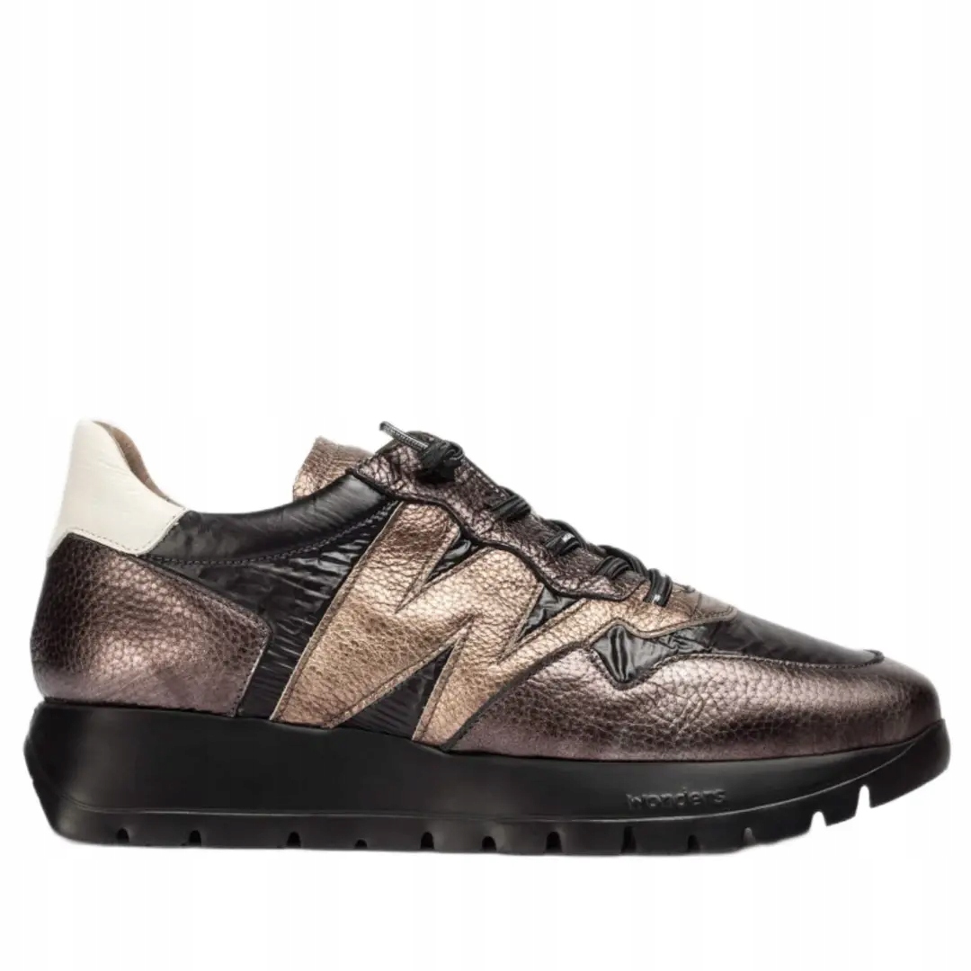 Dámské tenisky Wonders A-2491 negro /oro 37, zlaté