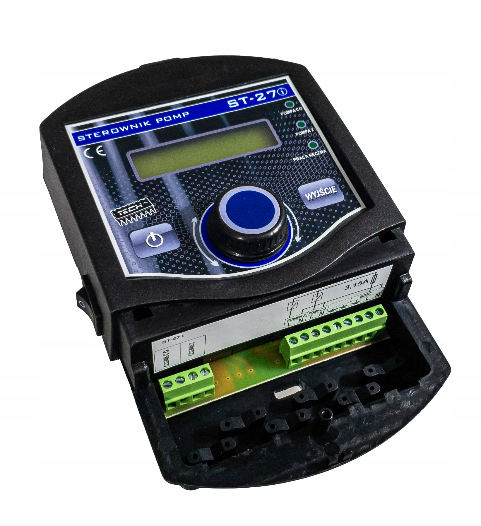 REGULATOR STEROWNIK PROGRAMATOR NA 2 POMPY ST-27i STEROWANIE POMPĄ C.O.+CWU Typ do pomp