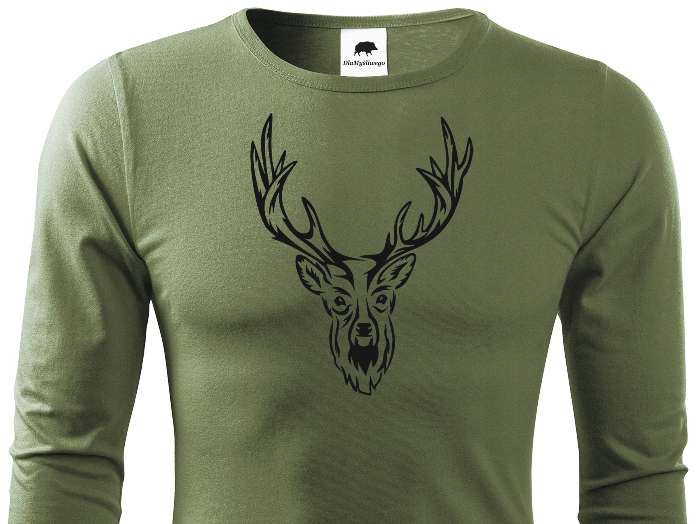 

Myśliwska koszulka z duży wzorem Głowa Byka