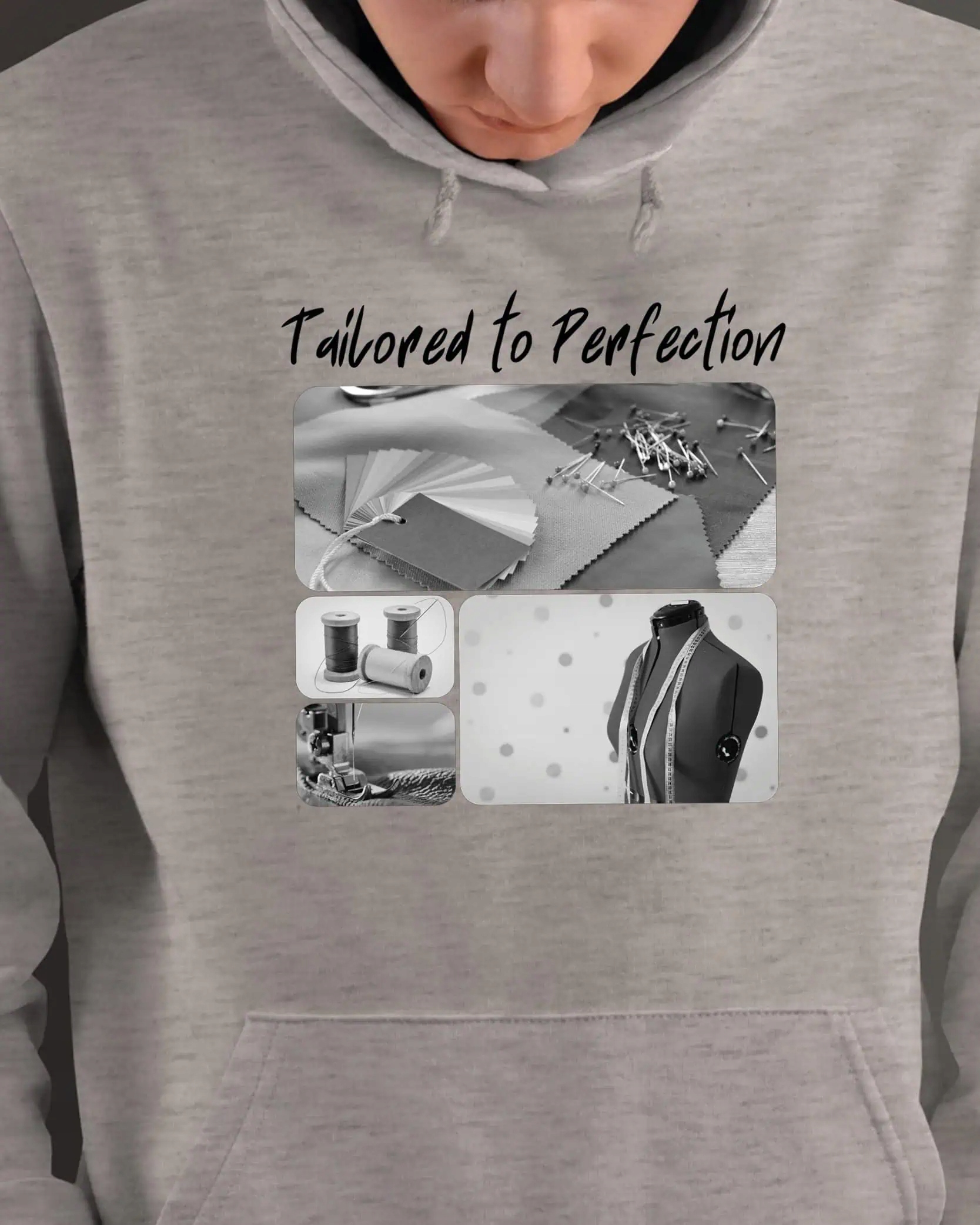 Mikina s kapucí Dárek pro krejčího Umělecký cyklista Šedá L