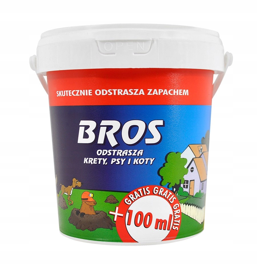 

Odstrasza Krety Psy Koty 350ml+100ml Bros