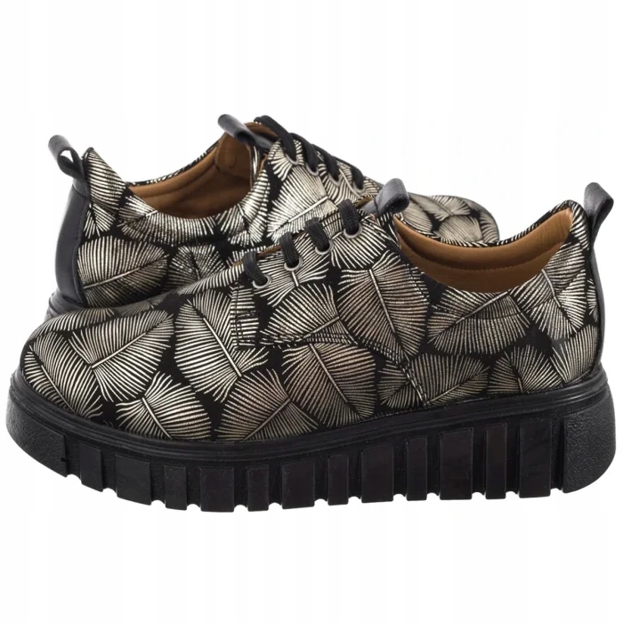 Dámské boty Polobotky Venezia Zlatá kůže R015NUGOOSP047