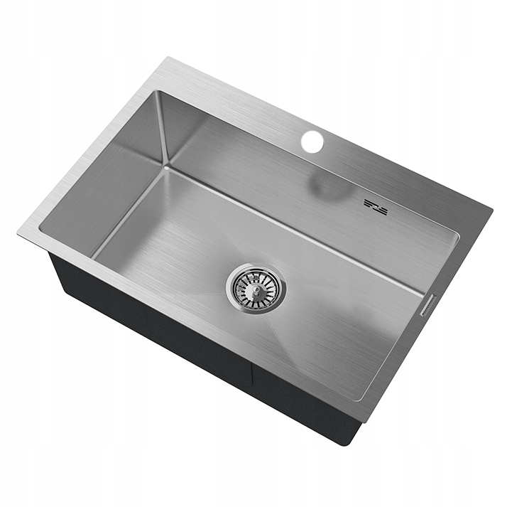 Oceľový Jednokomorový Kuchynský Drez Strieborný Sifón Chróm BARI65