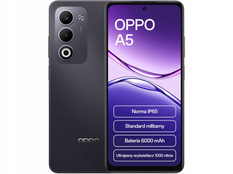 Smartfon Oppo A5 6/128GB 6.67" 120Hz Ciemnofioletowy