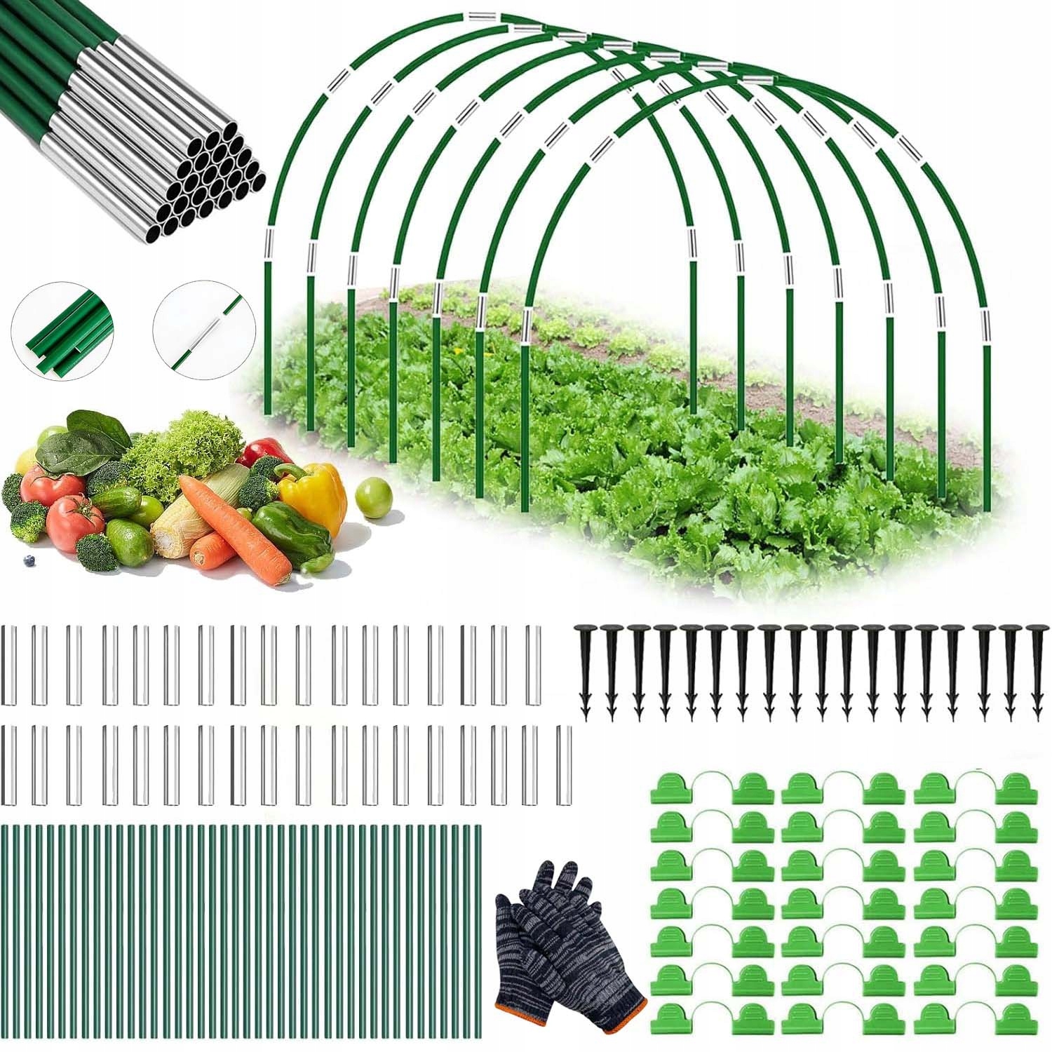 Tunelové Oblouky Sada 70 Kusů 38 CM Pro Ochranu Rostlin Skleníkové Tyče