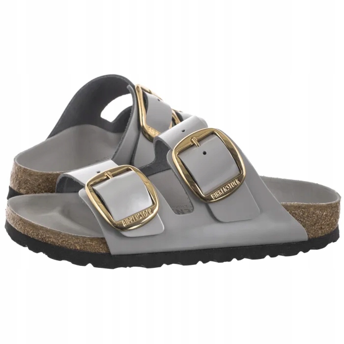 Boty Nazouváky Damksie Birkenstock Arizona Big Buckle Stone Coin Šedé