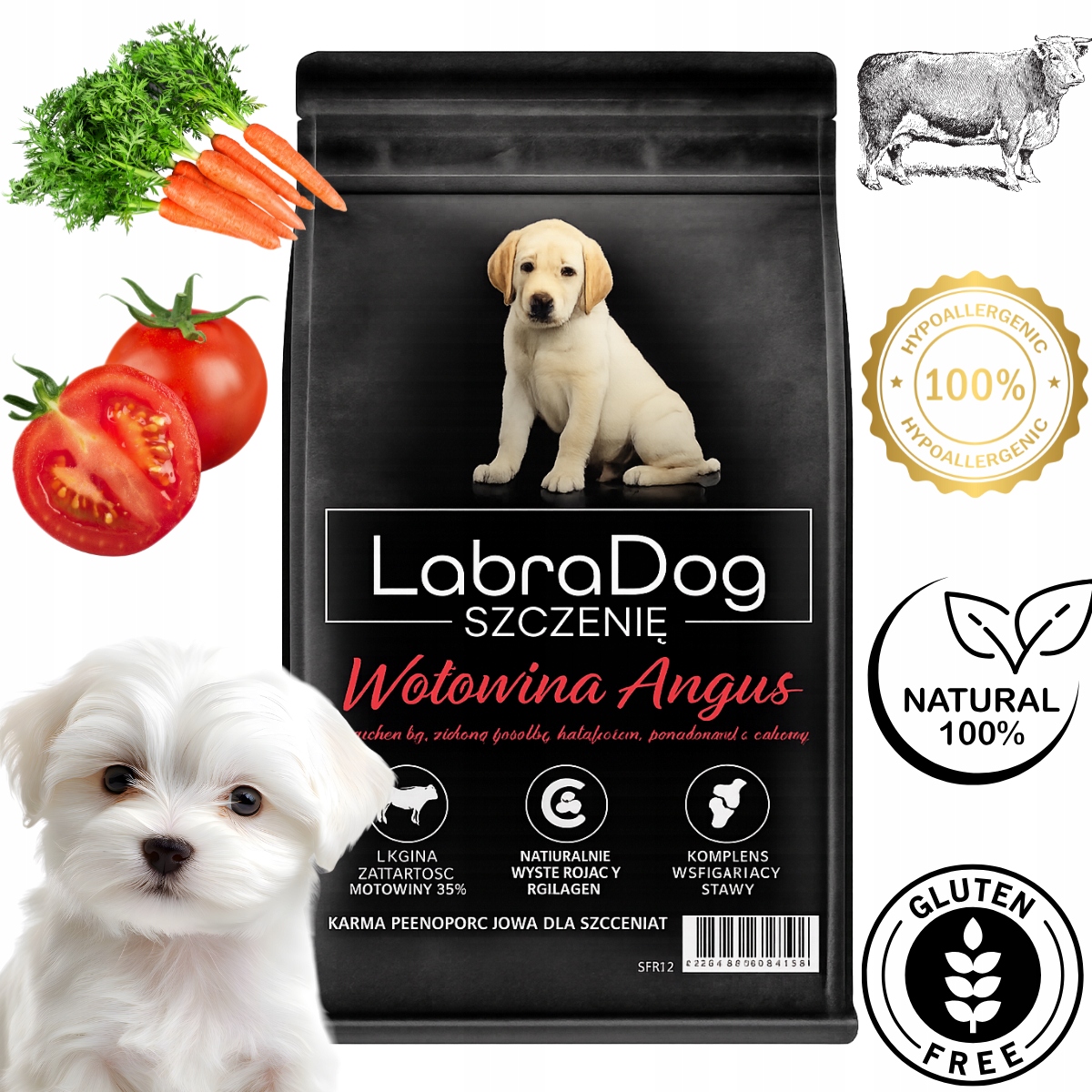 Levně LabraDog Superfood Hypoallergenic Puppy Hovězí Angus maltézský 2kg