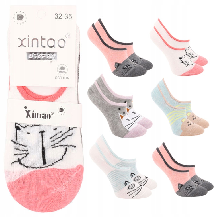 

6PAR Skarpetki Stopki Dziewczynki Bawełniane Kolor