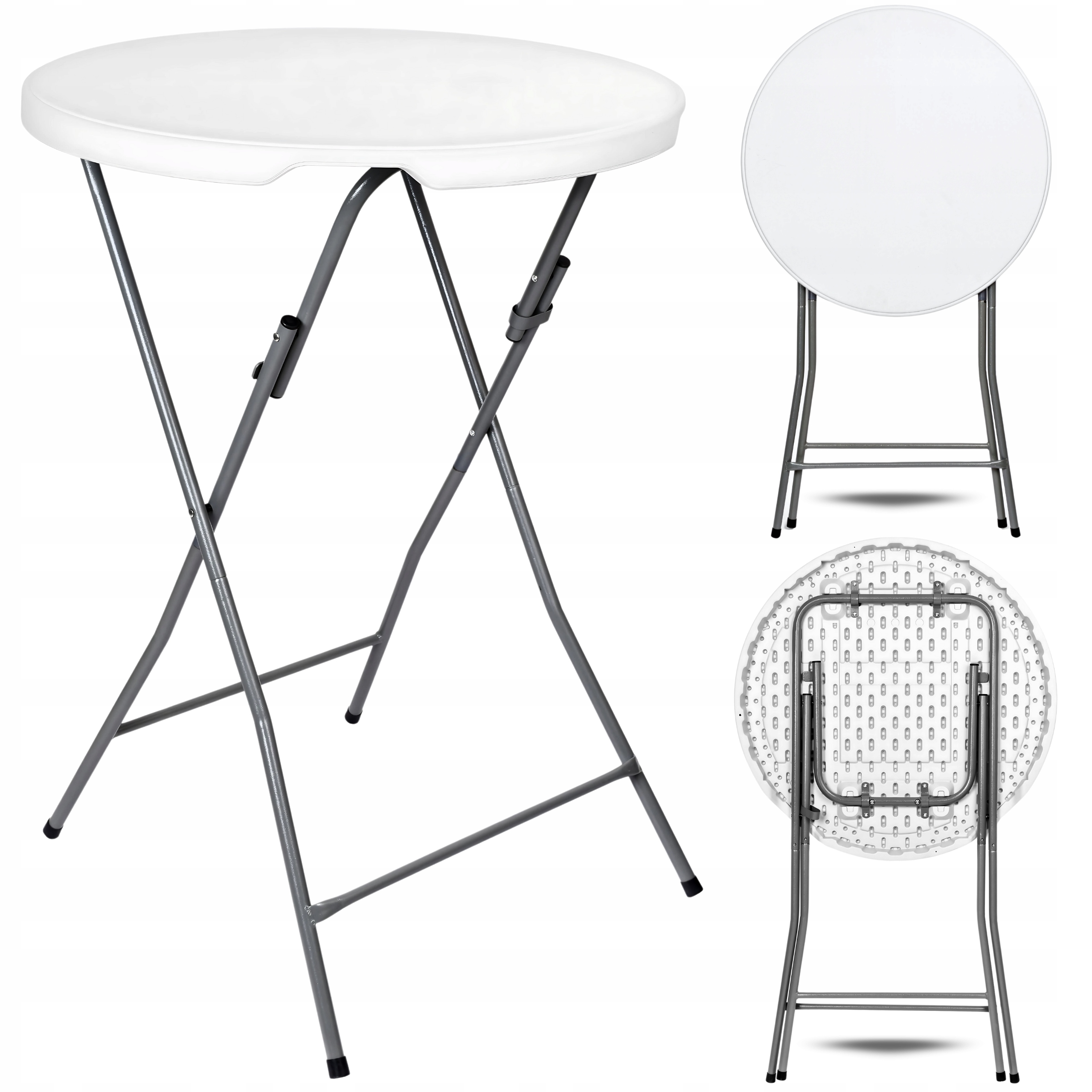 Kulatý Cateringový Banketový Stolek Koktejlový Barový Vysoký Skládací 110