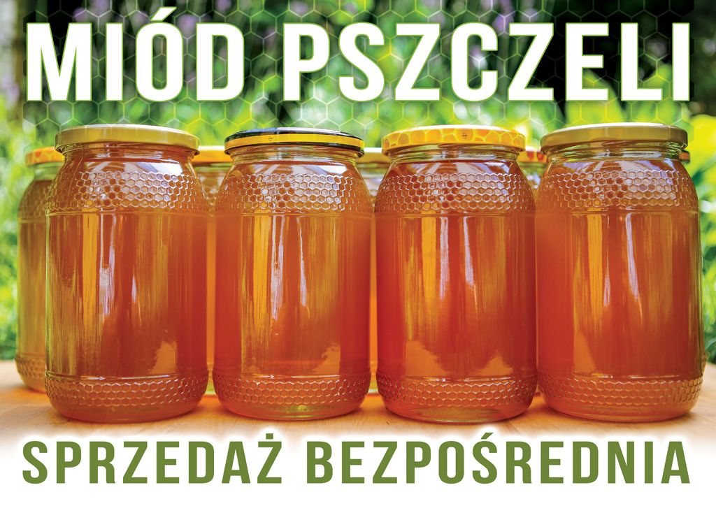 

Tablica reklamowa, sprzedaż miodu, duża 60x42cm