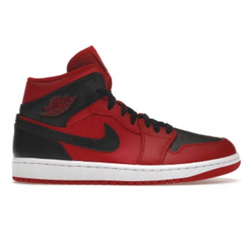 Buty Air Jordan 1 Mid Reverse Bred (2021) sportowe męskie wysokie czerwone