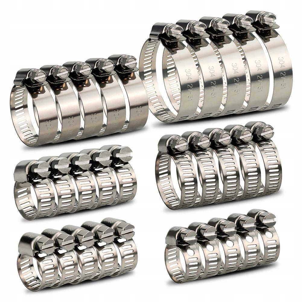 Metalowa Opaska Zaciskowa Skręcana Ślimakowa +organizer 6-51MM 30x Zestaw