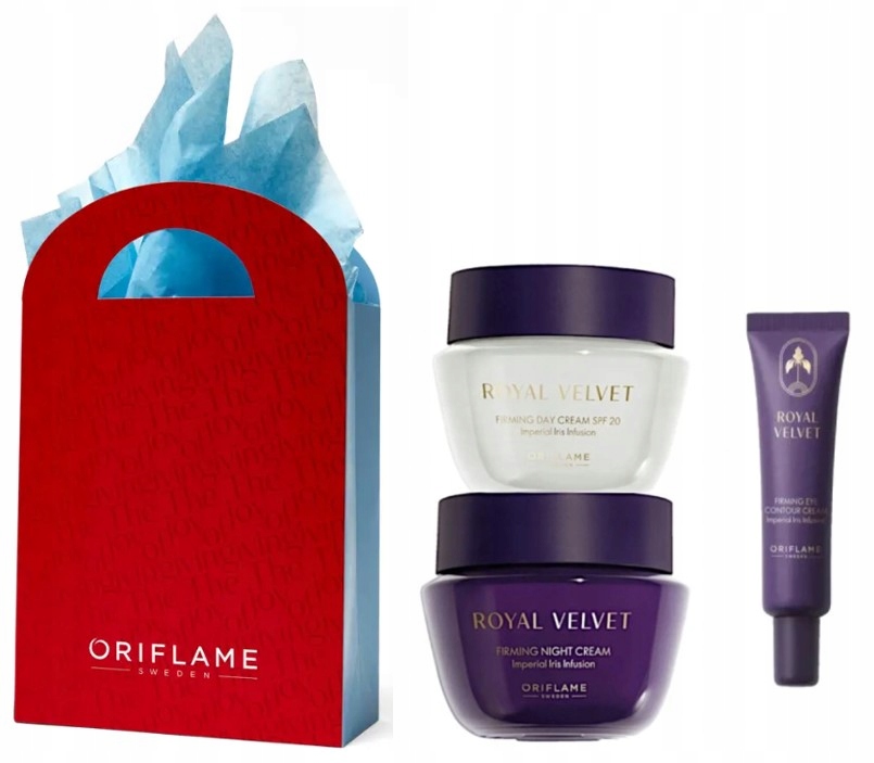 Oriflame Zestaw Royal Velvet krem na dzień_na noc +krem pod oczy torebka